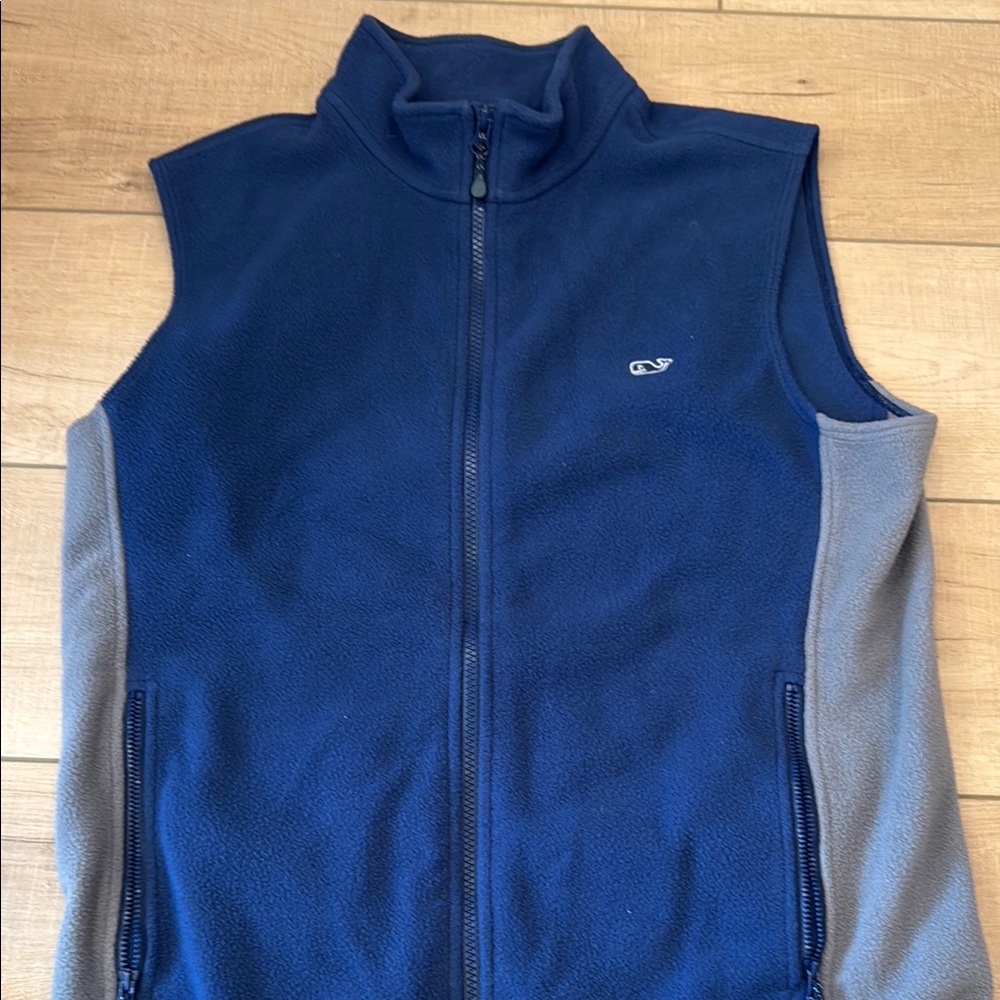 Navy and Gray Fleece Vest